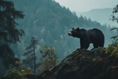 Wild bear in the forest