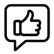 Speech bubble with a thumbs up